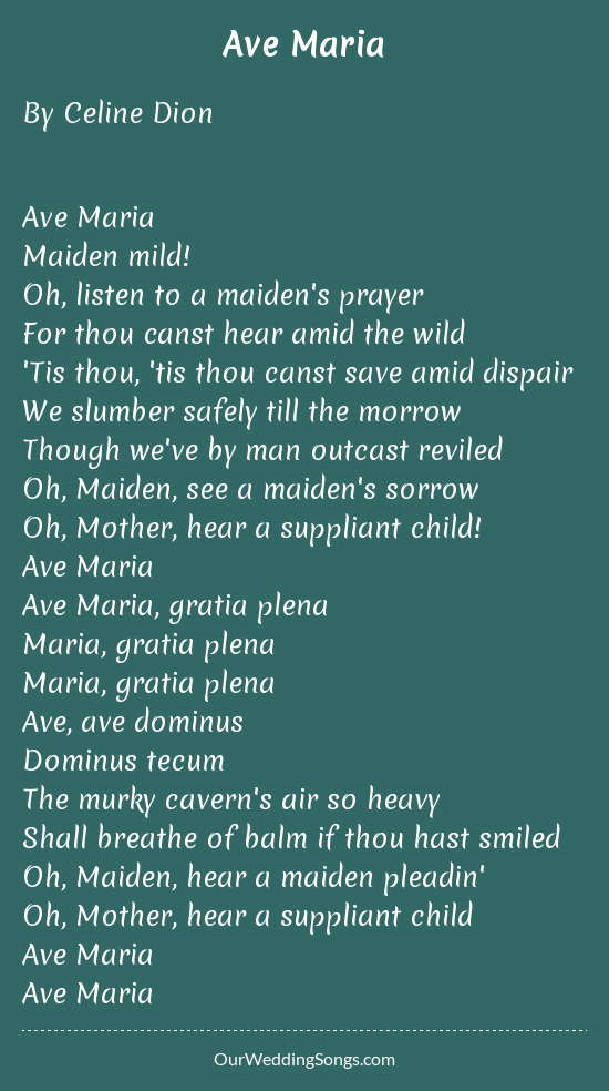 Celine Dion Ave Maria Similar Songs