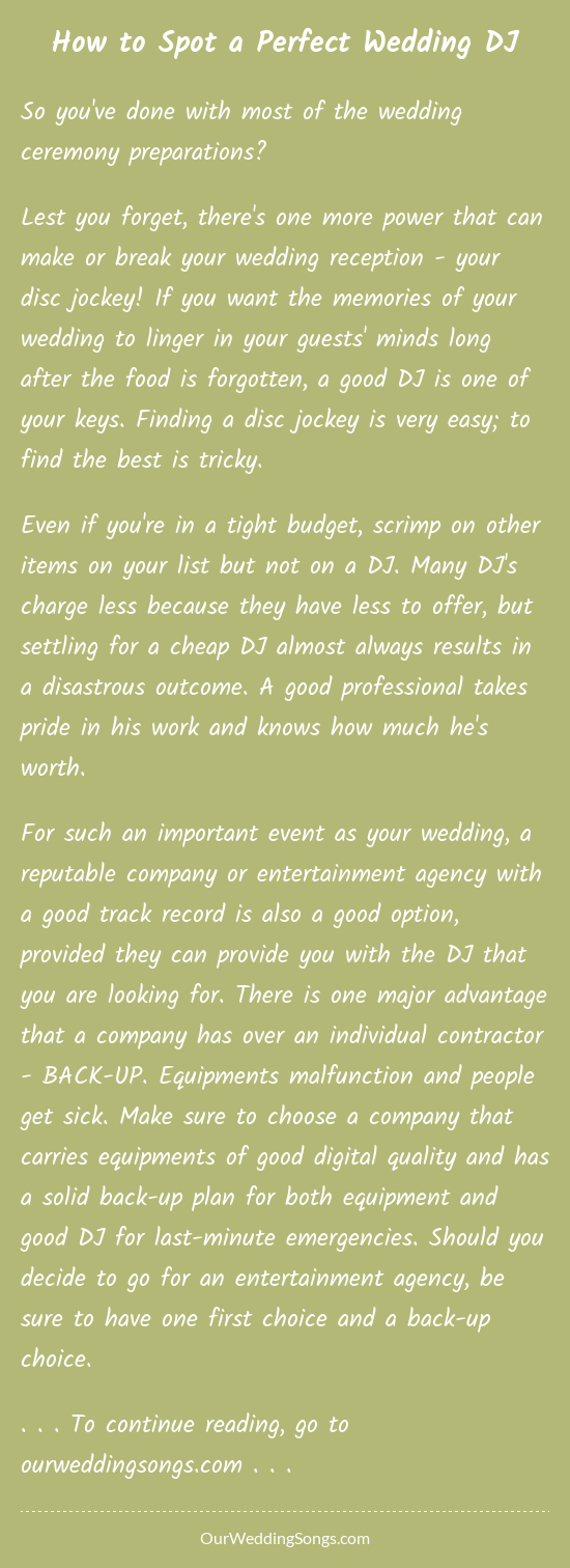 How To Spot A Perfect Wedding Dj